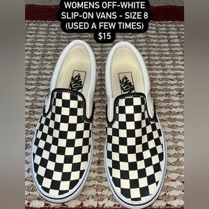 Womens Vans Sneakers (slip-ons, size 8)